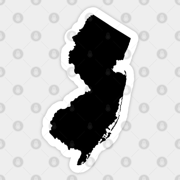 New Jersey State Black Sticker by GreenGuyTeesStore